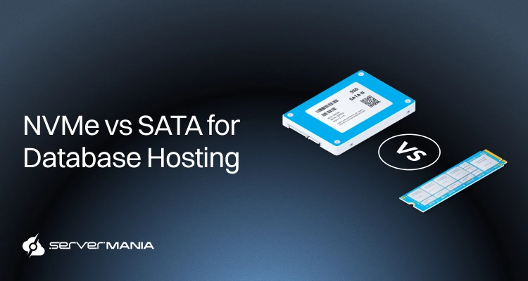 A featured image comparing NVMe vs Sata Database.